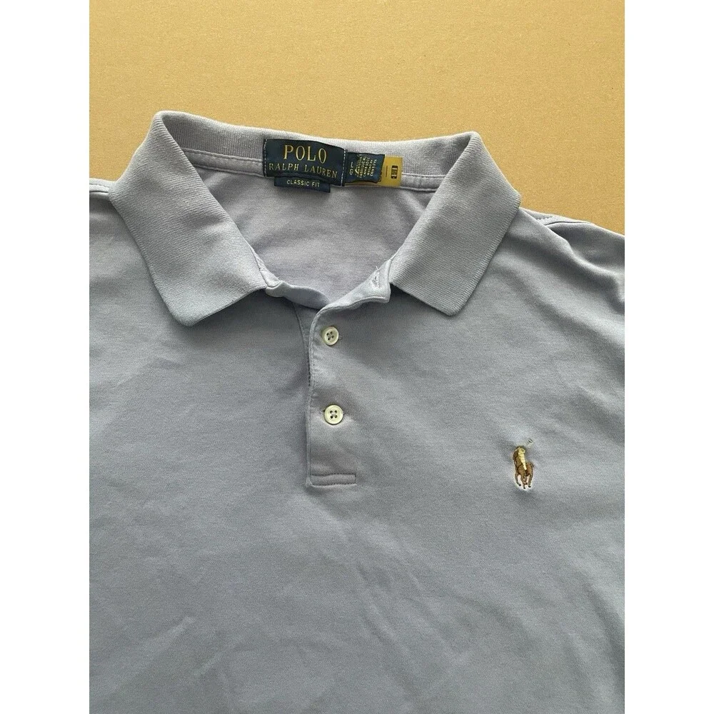 Polo Ralph Lauren Blueish Purple Classic Fit Pima Soft Touch Polo Men's Large